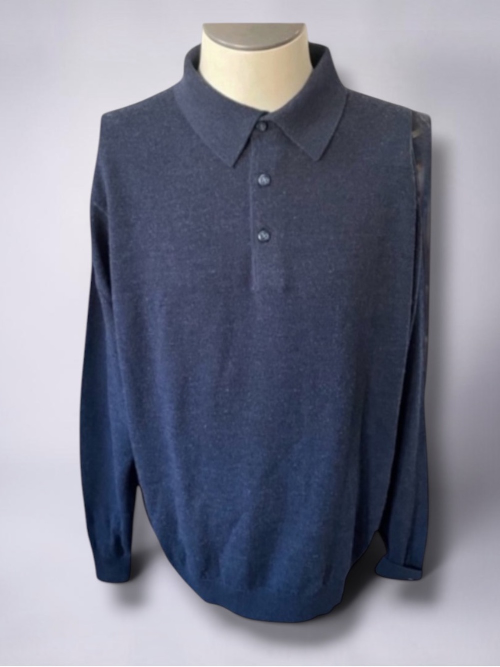 RAFFI LINEA UOMO WOOL BLUE SWEATER SIZE 52 LARGE